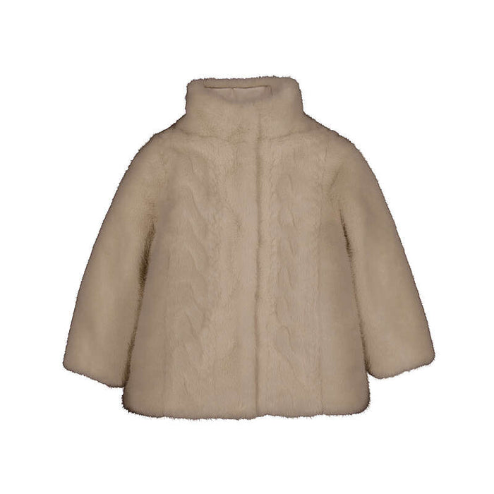 Mayoral Girls Faux Fur Coat In Walnut