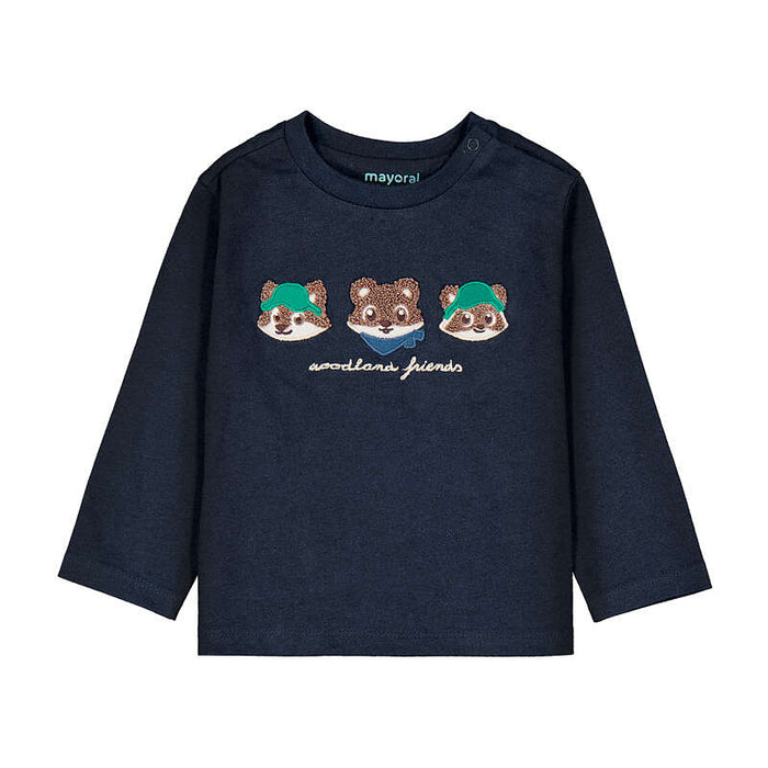 Mayoral Boys Long Sleeve Play Print T-Shirt In Blue