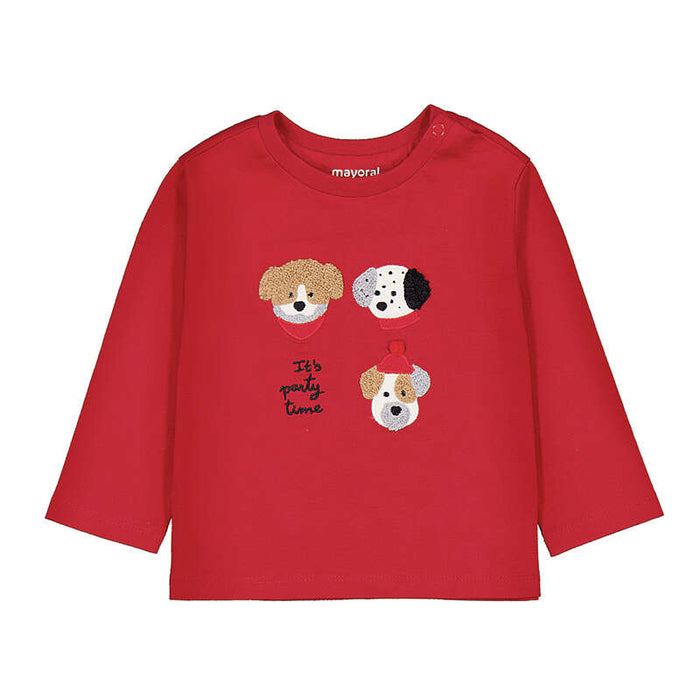 Mayoral Boys Long Sleeve Play Print T-Shirt In Red