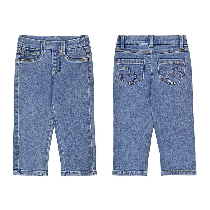 Mayoral Girls Basic Denim Pants In Light