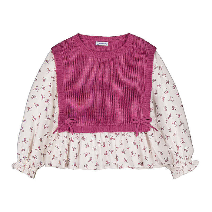 Mayoral Girls Colour Block Vest Top In Petal Mix