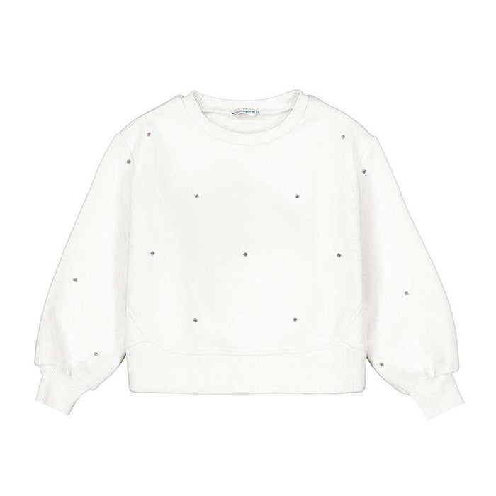 Mayoral Girls Embroidered Pullover In Natural