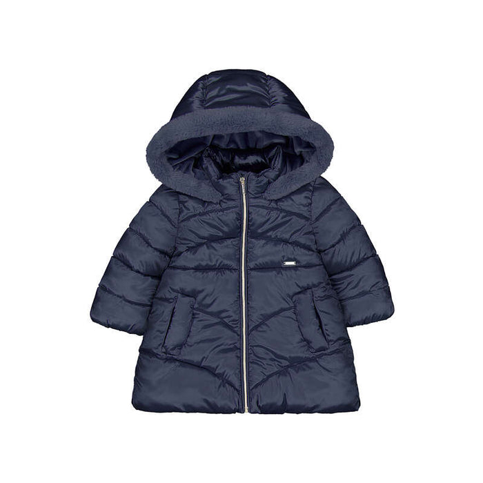 Mayoral Girls Long Coat In Navy