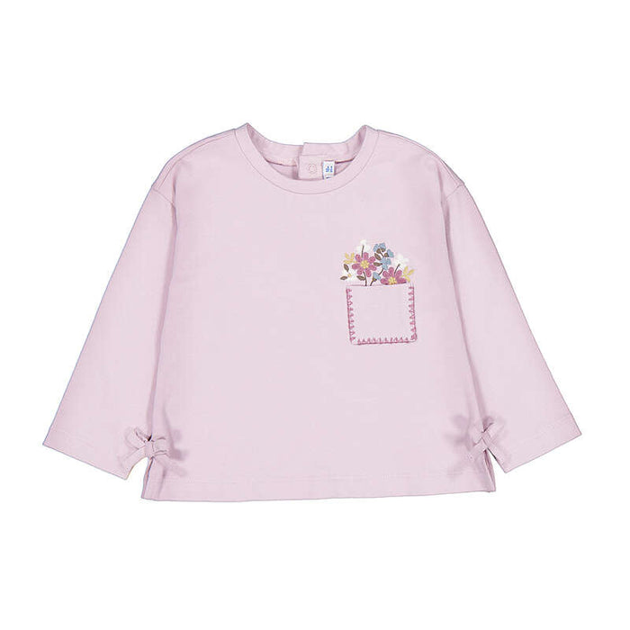 Mayoral Girls Long Sleeve T-shirt In Mauve