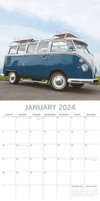 The Gifted Stationary Company 2024 Square Wall Calendar - Camper Vans