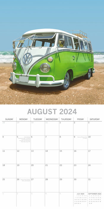The Gifted Stationary Company 2024 Square Wall Calendar - Camper Vans
