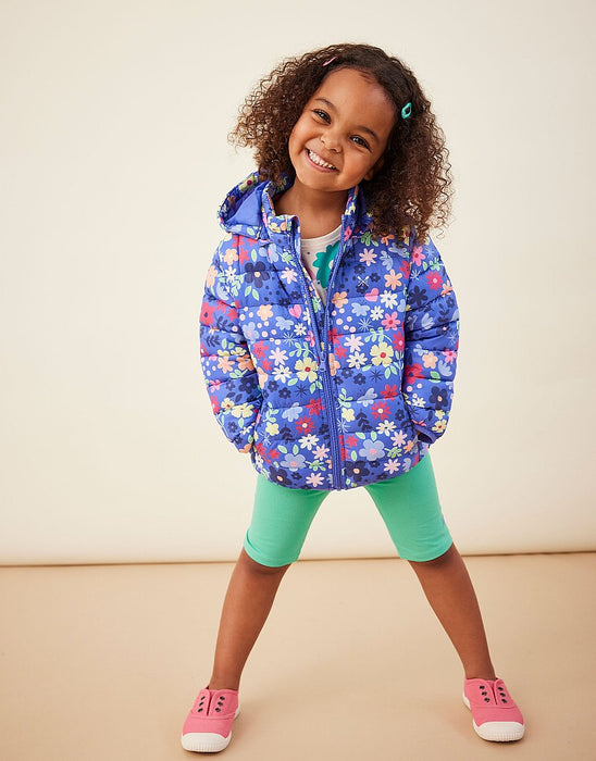 Crew Clothing Girls Light Weight Floral Jacket Blue Multi