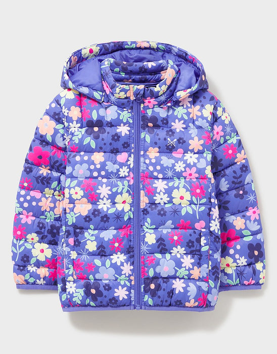 Crew Clothing Girls Light Weight Floral Jacket Blue Multi