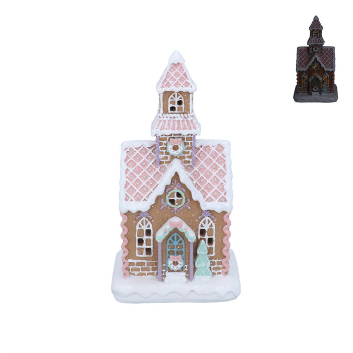 Gisela Graham LED Resin Gingerbread House With Tower Ornament
