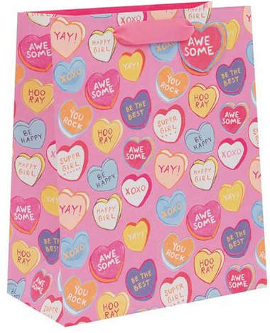 Glick Loveheart Sweets Design Large Gift Bag