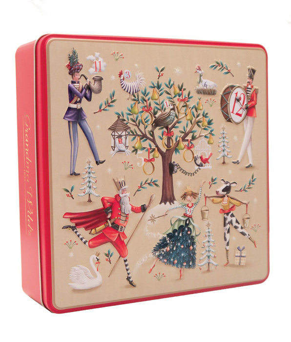 Grandma Wilds Embossed 12 Days of Christmas Shortbread Biscuit Tin