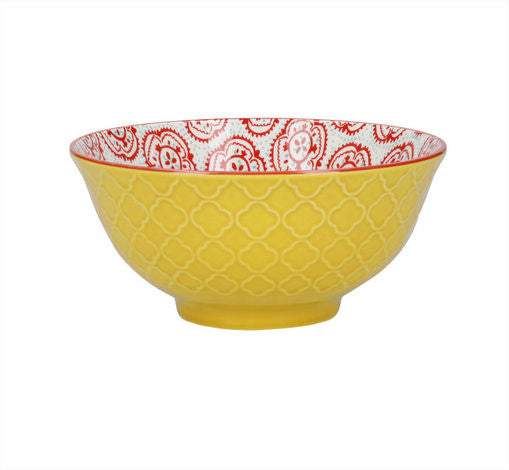 KitchenCraft Yellow Patterned Bowl