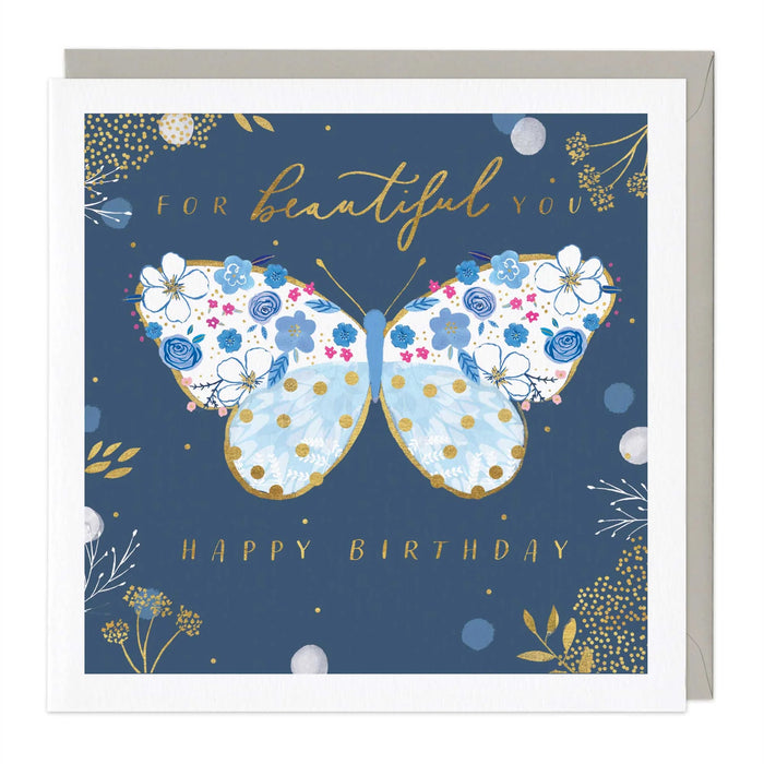 Whistlefish Floral Butterfly Birthday Card