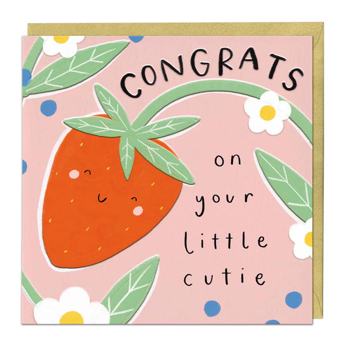 Whistlefish Little Strawberry New Baby Card