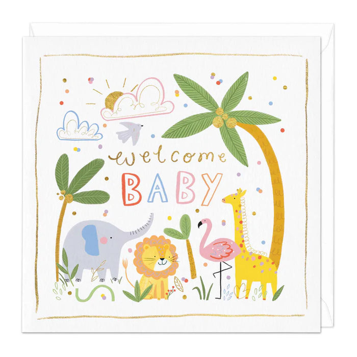 Whistlefish Welcome Baby Safari Card