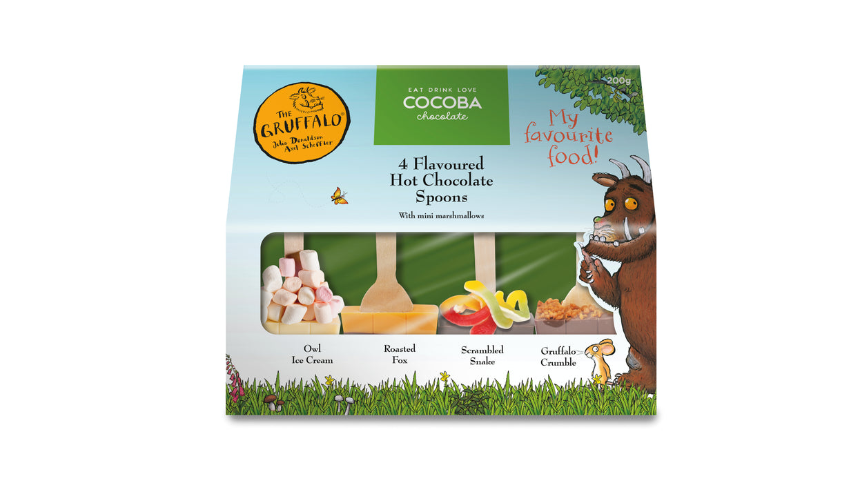 The Cocoabean Company The Gruffalo 4 Flavoured Hot Chocolate Spoons