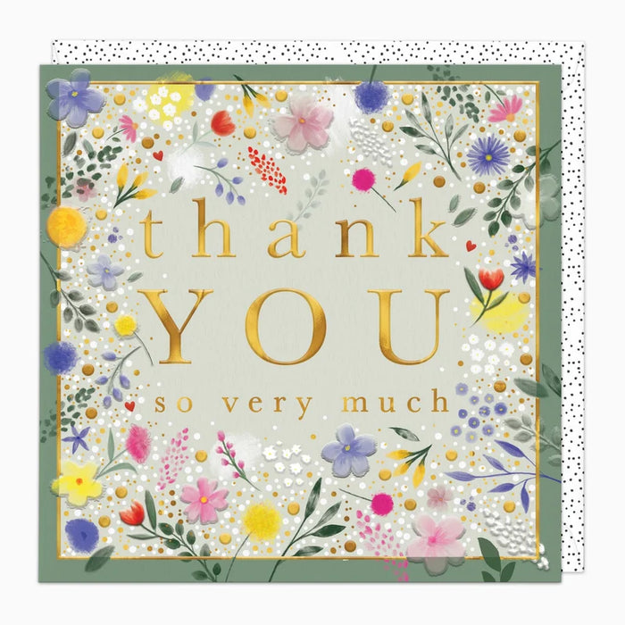 Whistlefish Feather Floral Thank You Card