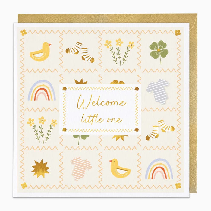 Whistlefish Coastal Patchwork Welcome Little One Card
