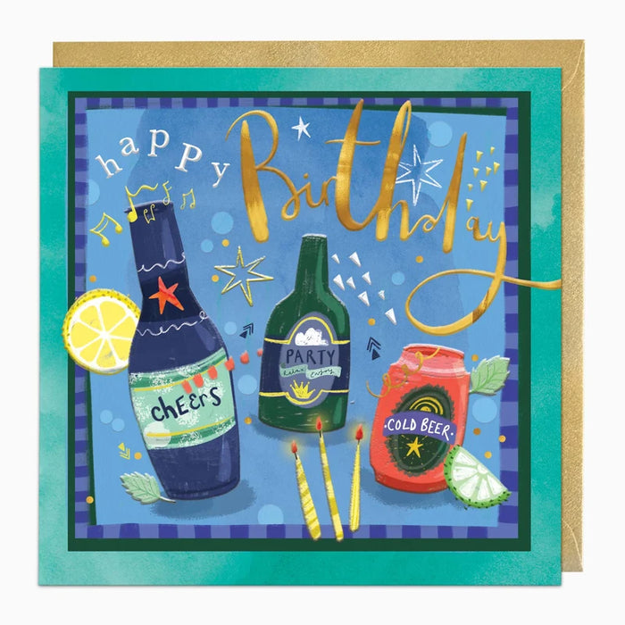 Whistlefish Beers & Bottles Birthday Card