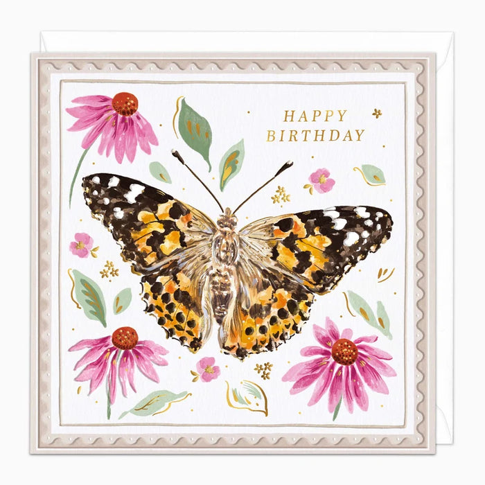 Whistlefish Painted Lady Butterfly Birthday Card