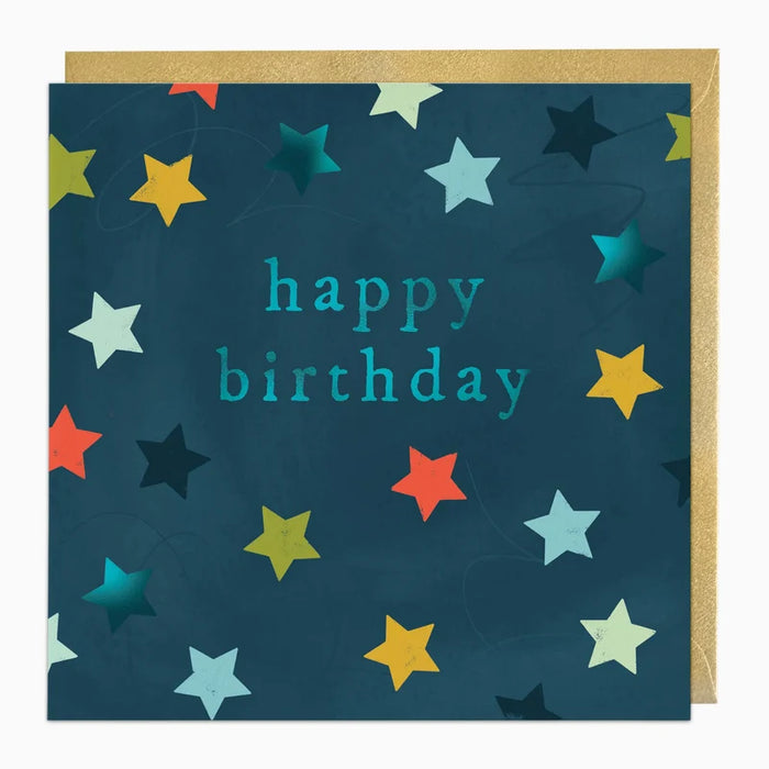 Whistlefish Blue Stars Birthday Card