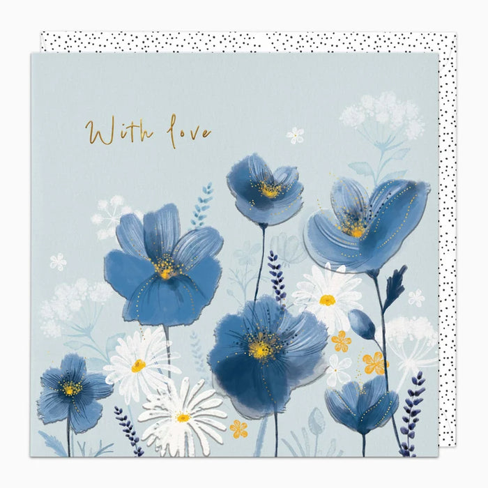 Whistlefish Blue Blooms With Love Card