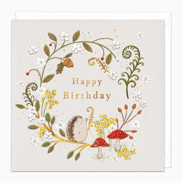 Whistlefish Autumn Woodland Wreath Birthday Card
