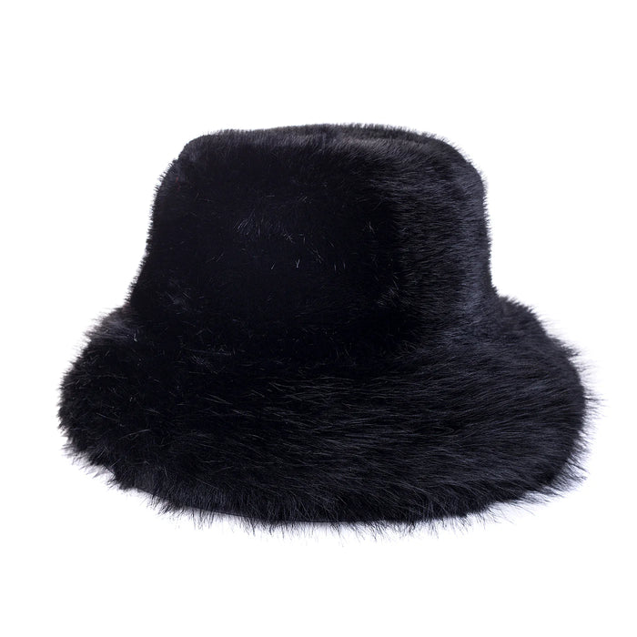 Park Lane Faux Fur Hat In Black