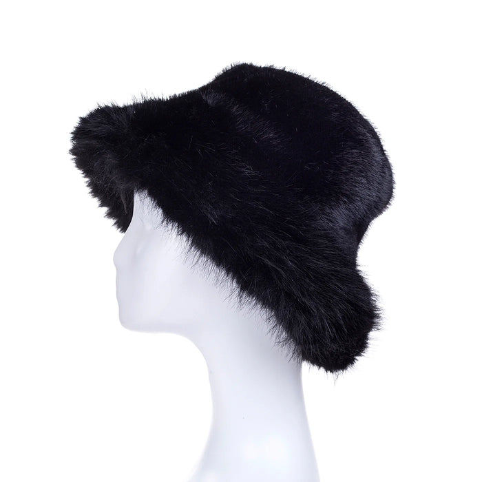 Park Lane Faux Fur Hat In Black