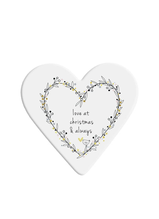 Belly Button Love at Christmas Heart Coaster