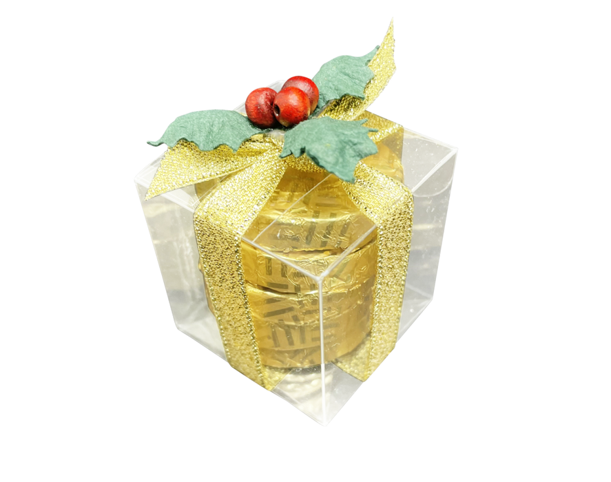 House Of Flavours Christmas Holly Small Cube With Dark Chocolate Mint Crisps