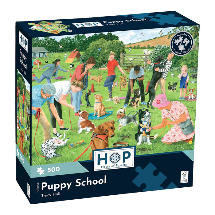 House of Puzzles Puppy School 500 Piece Jigsaw Puzzle