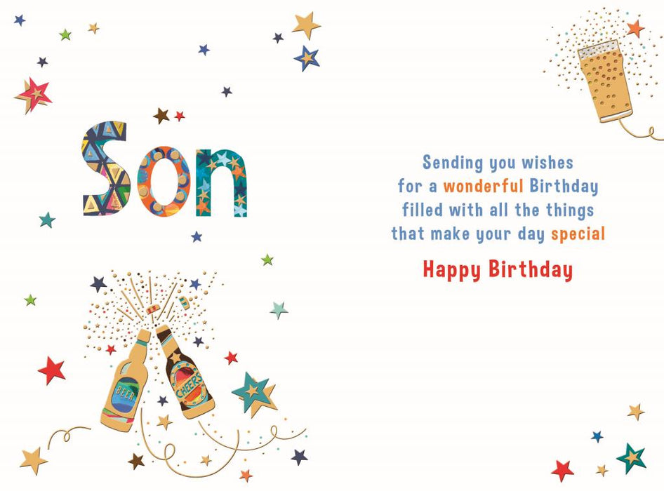 Nigel Quiney Son Birthday Card Cheers/Beers