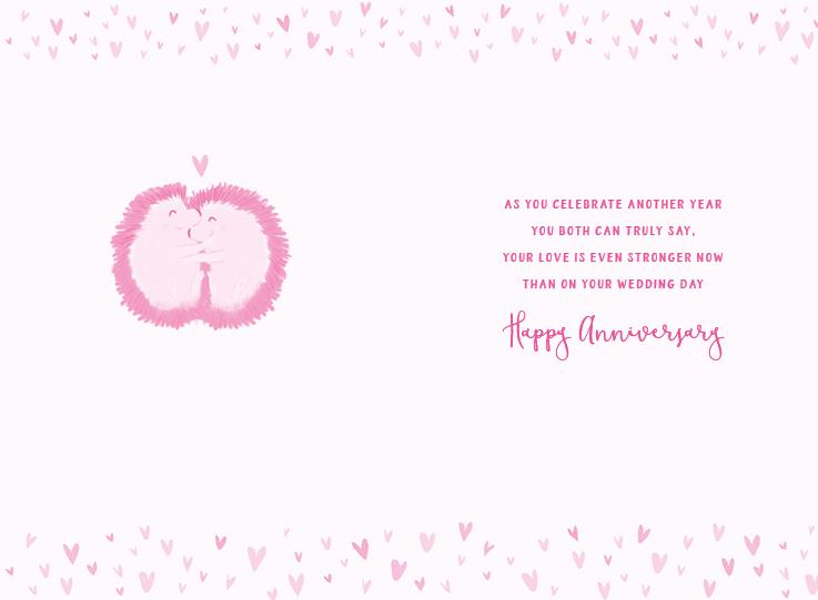 Nigel Quiney 'Happy Anniversary Hedge-Hugs' Card