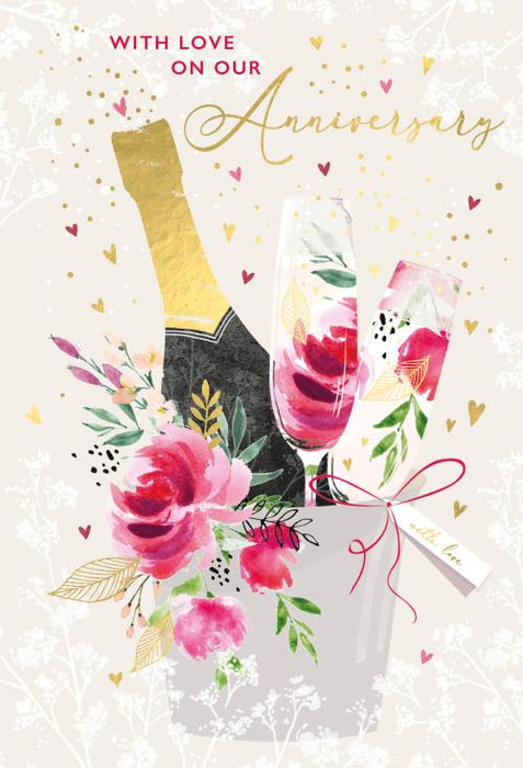 Nigel Quiney 'Our Anniversary Rose Champagne' Card