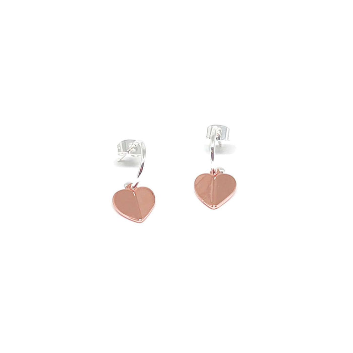 Clementine Hadley Heart Earrings - Rose Gold
