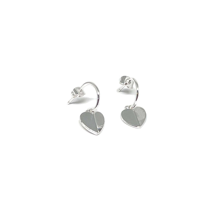Clementine Hadley Heart Earrings - Silver