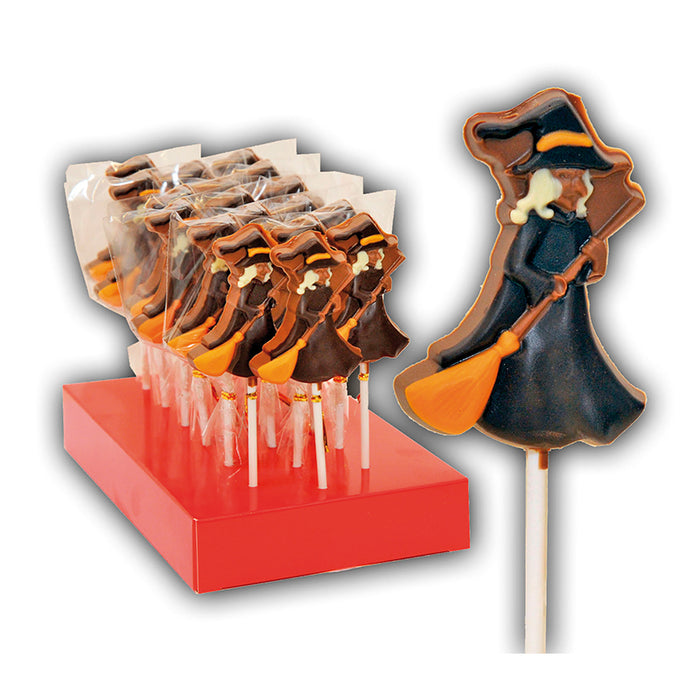 Halloween Hand Decorated Chocolate Witch Lollipop