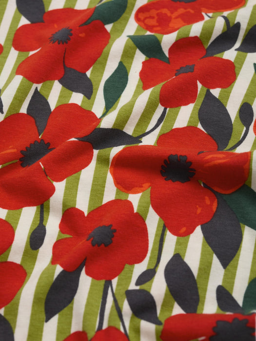 Seasalt Women's Organic Cotton Handyband In Stripey Floral Moss