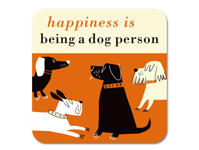 Repeat Repeat Happiness Dog Person Orange Coaster