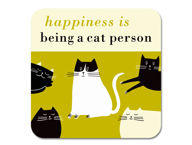 Repeat Repeat Happiness Cat Person Olive Coaster