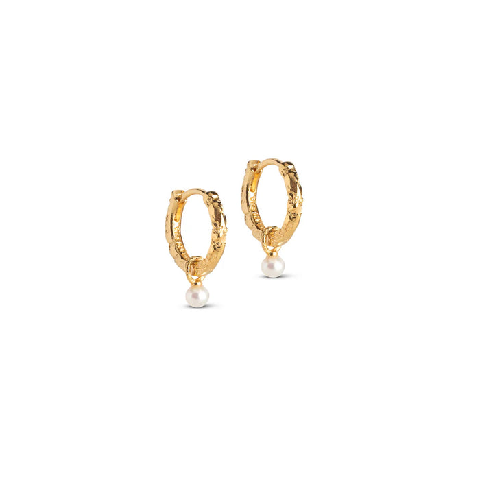 Enamel Copenhagen Hoops Belle Pearl Gold