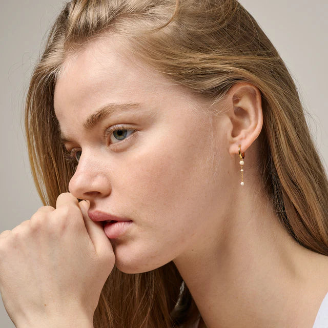 Enamel Copenhagen Lola Bond Hoops Gold Daisy