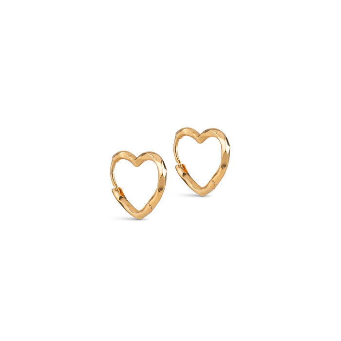 Enamel Copenhagen Organic Heart Small Hoops Gold