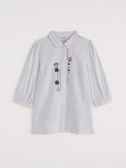 Seasalt Women's Hope Cottage Embroidered Blouse In Anthyllis Grape Thistle