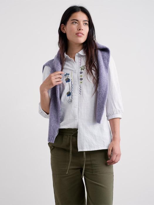 Seasalt Women's Hope Cottage Embroidered Blouse In Anthyllis Grape Thistle