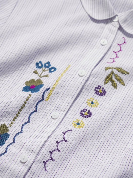 Seasalt Women's Hope Cottage Embroidered Blouse In Anthyllis Grape Thistle