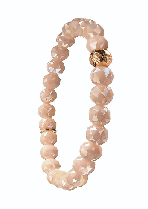 Hot Tomato Opaque Facetted Crystal Classic Iced Peach/Gold Bracelet