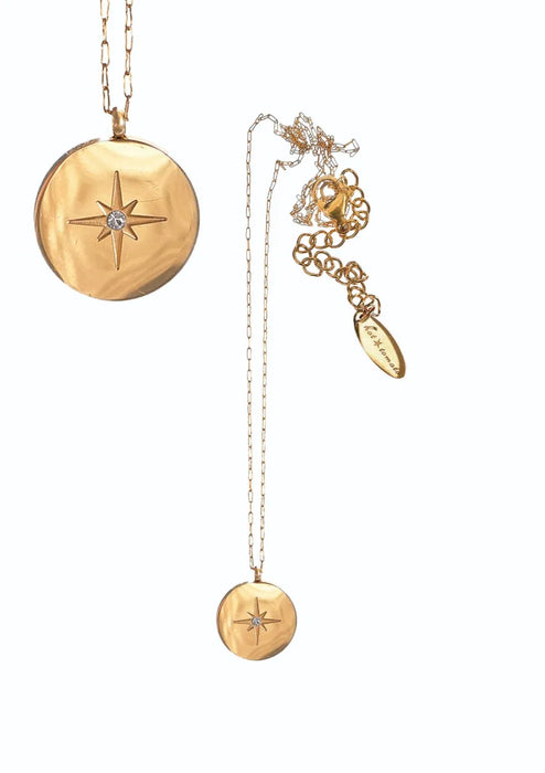 Hot Tomato Stainless Steel & Gold PVD North Star Pendant