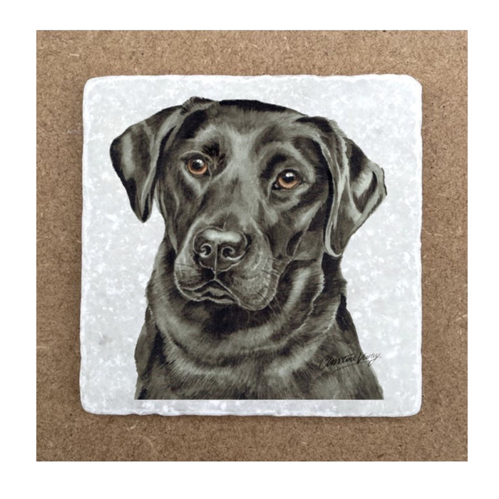 Marble Coaster - Black Labrador